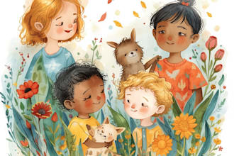 create watercolor illustrations for KDP children book