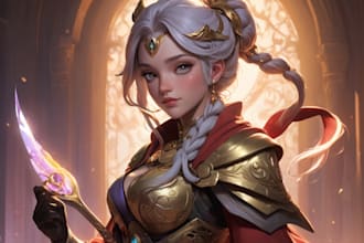 create a beautiful character artwork for you