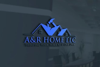 design real estate, roofing, construction logo