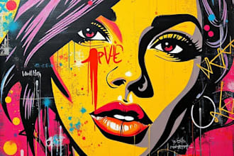 create graffiti pop art canvas designs and murals