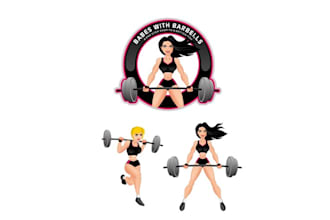 make memorable fitness logo for babes with barbells
