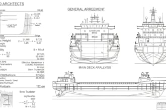 design your boat, ship or barge with all calculations as a naval architect