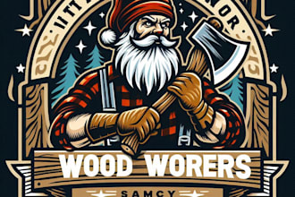 design a vintage axe woodworkers mascot logo with t shirt design