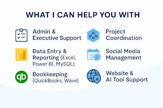 be your executive virtual assistant for admin, data and accounting