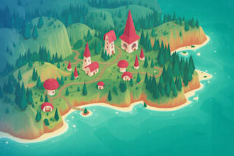 draw a unique vector or isometric map