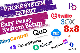setup 3cx ringcentral quo vicidial openphone twilio  zoom call voip sip ivr a2p