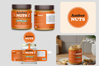 design premuim jar label for your honey,peanut and jam