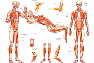 draw exercise, medical and anatomy illustrations