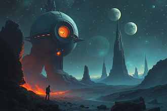 draw sci fi illustration and sci fi concept art