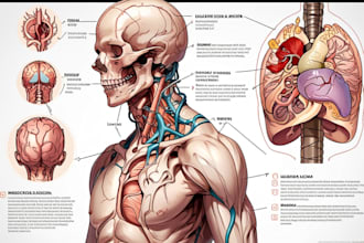 illustrate custom realistic medical art for commercial use