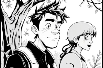 draw simple black and white illustration