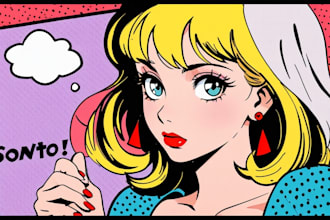 draw pop art portrait in roy lichtenstein style