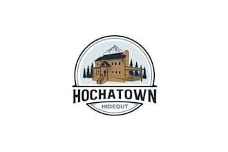 do attractive logo with short term rental cabin in oklahoma