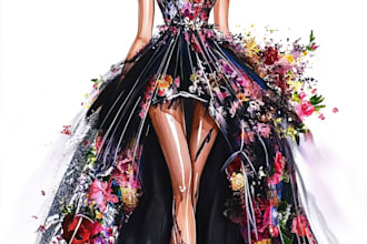 design a fashion illustrations for designer presentations