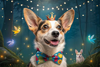 design a unique disney pet portrait