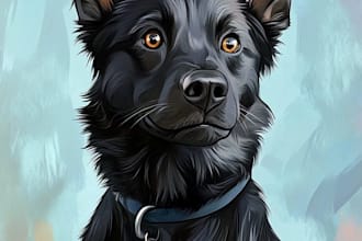 make a disney pets portrait illustration in disney style