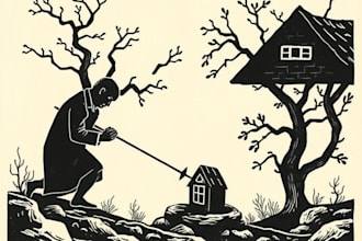 do linocut carving prints style illustration