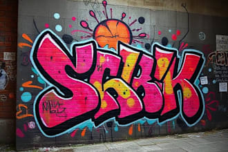make graffiti text art for your logo, word or business