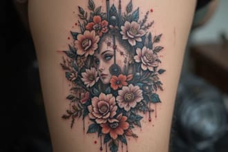 draw professional tattoo design black and white or color