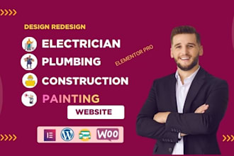 design electrician, plumbing, painting, and construction website, listing site