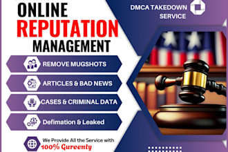 permanently remove mugshot article defimation harrasing copyright leaked by dmca