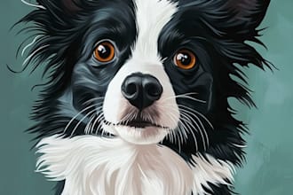 design a custom disney pet portrait illustration