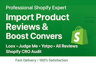 import shopify reviews, store audit, install reviews apps, bulk reviews