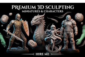 sculpt custom 3d miniature for tabletop games and 3d printing