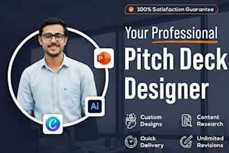 design professional investor pitch deck or power point presentation for start up