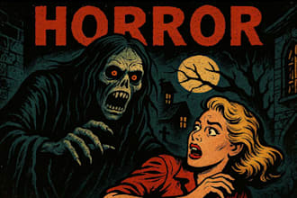 design retro vintage comic retro horror comic illustration vintage comic