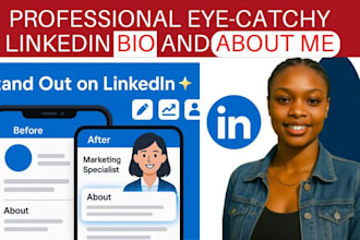 write professional eye catchy linkedin bio or about me to optimize your profile