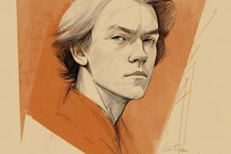 draw sketch flat face vector portrait