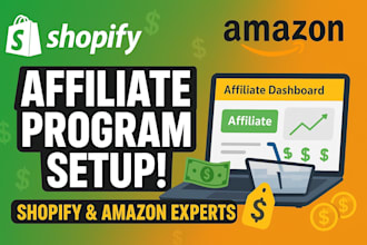setup affiliate program in shopify store, or amazon affiliate website