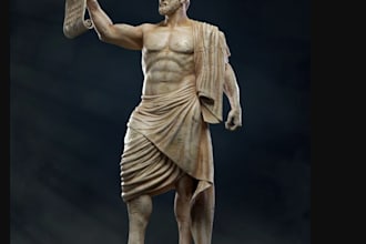 sculpt 3d printable historical icons, realistic medieval statue, ancient figures