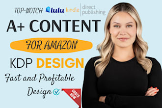 design a fast profitable amazon KDP a plus content and book banner