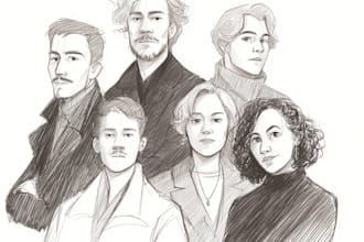 draw couple, group or family to vector portrait