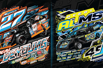 do automotive drag racing t shirt design
