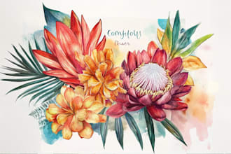 create a botanical watercolor illustration