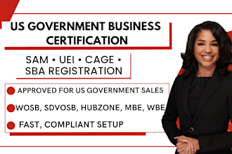 register your business for US government contracts sam uei cage sba