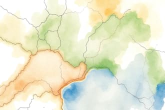 watercolor map illustration just for you