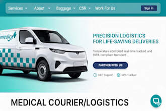 medical courier website design logistics website healthcare website