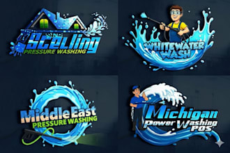 do a professional cleaning maintenance or washing service logo for your business