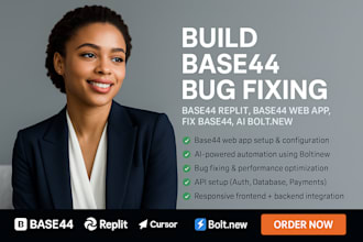 build base44 bug fixing, base44 replit, base44 web app, fix base44, ai bolt new