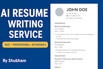 create a professional ai powered resume and cover letter