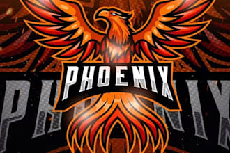 design premium vintage phoenix bird mascot sport logo t shirt design
