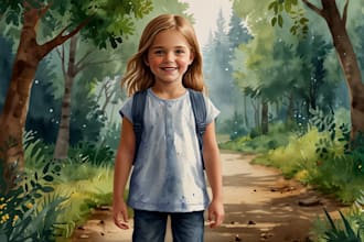 illustrate whimsical children book illustrations