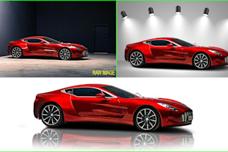 do car photo editing background change and retouching