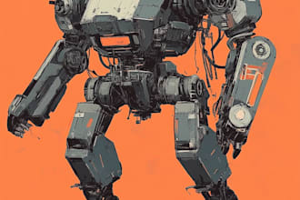 design robots and concept art of futuristic mecha