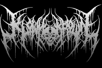 design a brutal and chaotic metal band logo