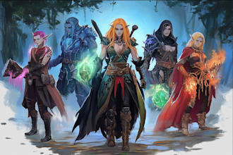 draw your dnd party art or dnd character art